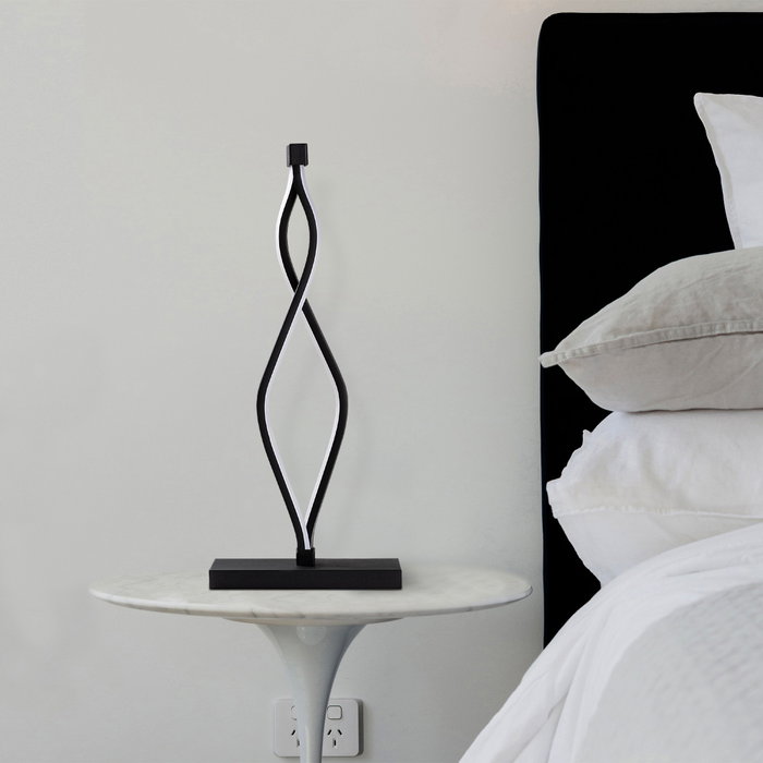 Opviq Lámpara de Sobremesa Metálica Negra LED 12W
